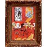 After HENRI MATISSE 'Red Interior', quadrichrome, 65cm x 45cm, in vintage French glazed frame.