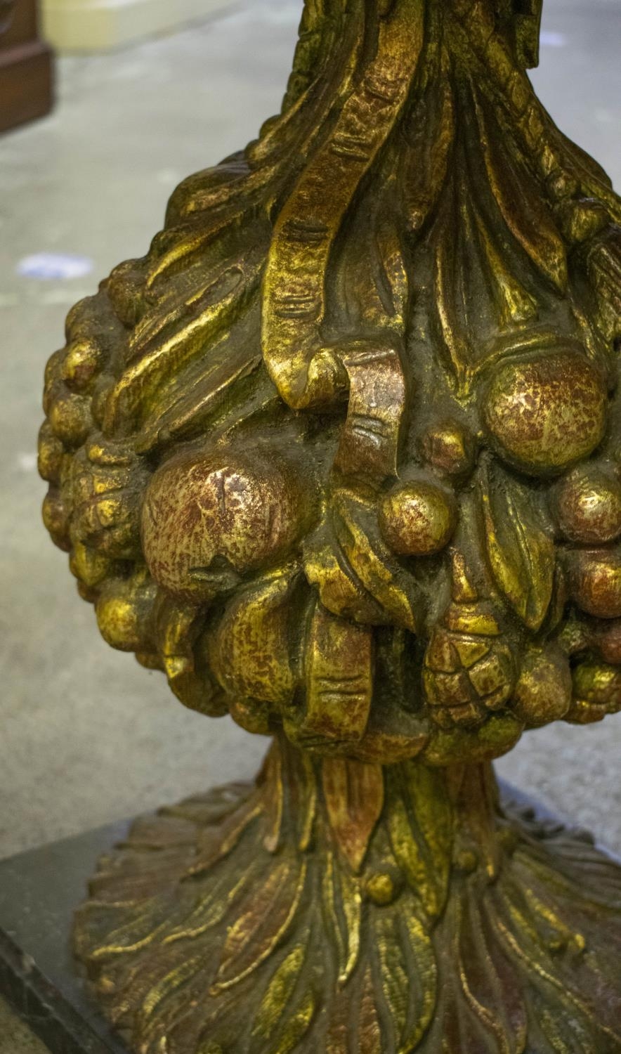 CENTRE TABLE, 74cm H x 91cm diam, Spanish baroque style, red painted, giltwood and gilt metal - Image 4 of 5