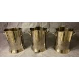 CHAMPAGNE BUCKETS, a set of three, stamped Louis Roederer, 24cm H. (3)