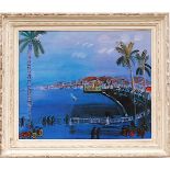 After RAOUL DUFY 'Nice ? The Bay of Angels', quadrichrome, signed in the plate, 43.5cm x 52.5cm,