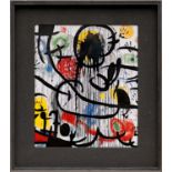 After JOAN MIRO 'Abstract in Colours', quadrichrome, 60cm x 55cm, framed and glazed.