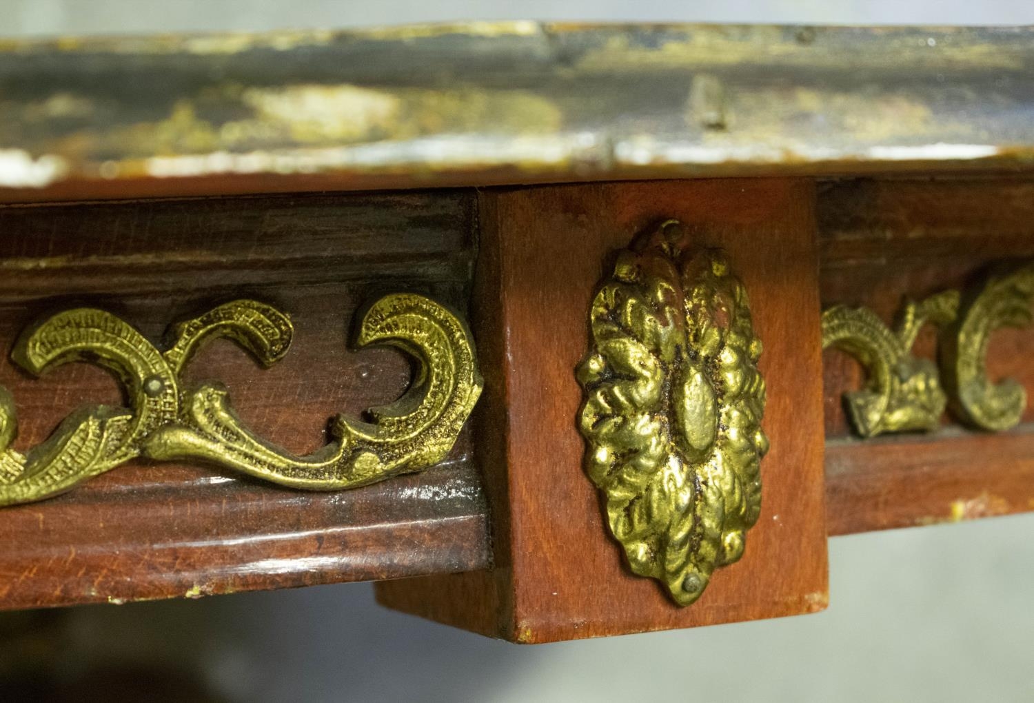 CENTRE TABLE, 74cm H x 91cm diam, Spanish baroque style, red painted, giltwood and gilt metal - Image 5 of 5