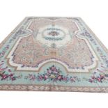 AUBUSSON NEEDLEPOINT SAVONNERIE DESIGN CARPET, 420cm x 294cm.