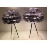 FEATHER CLOUD TABLE LAMPS, a pair, 60cm high, 40cm deep. (2)