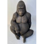 GORILLA, contemporary school sculptural study, faux bronze, 114cm H.