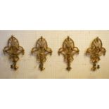 WALL LIGHTS, 55cm H x 32cm, a set of four, mid 20th century Italian giltwood and bronze mounted with