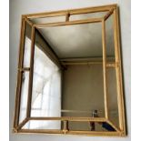 WALL MIRROR BY BEAUMONT & FLETCHER, George III style rectangular giltwood with marginal plates and