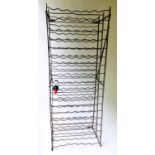 DOUBLE WINE RACK, vintage French wrought iron standing, 191cm L x 47cm D x 75cm W.