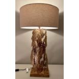 TABLE LAMP, contemporary sculptural form, with shade, 88cm x 50cm.