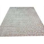 CONTEMPORARY ART DECO DESIGN SILK CARPET, 370cm x 245cm.