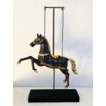 HORSE ON STAND, bronzed, carousel style, 90cm H.