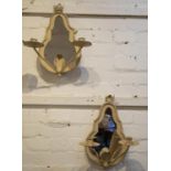 GIRANDOLES, 41cm H x 30cm W, a pair, mid 20th century Italian painted metal twin sconce with