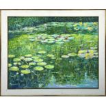 MANNER OF CLAUDE MONET (1840-1926) 'Water Lilies', oil on canvas, 114cm x 92cm, framed.