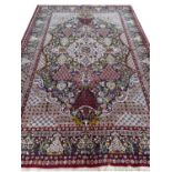 FINE PART SILK TEHRAN DESIGN RUG, 200cm x 135cm.