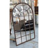 WALL MIRROR, 65cm x 103cm H, Industrial style arched top.