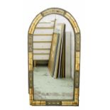 MIRROR, 61cm x 109cm H Moroccan arched frame, bone inlay.