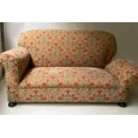 DROP END SOFA, Victorian tapestry style upholstery with drop end arm, 160cm W.