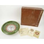 ROULETTE WHEEL, 1940's/1950's green bakelite in original box, 36cm W.