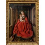 AFTER JAN VAN EYCK 'Madonna and Child from the Dresden Triptych', oil on board, 67.5cm x 40cms,