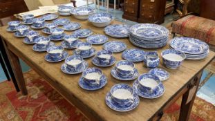 COPELAND/SPODE BLUE AND WHITE PART DINNER SERVICE, Italian pattern, comprising twelve dinner plates,