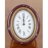 CARTIER BAIGNOIRE DESK CLOCK, red enamel, 10cm H.