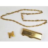 VINTAGE CELINE PARIS NECKLACE, with logo in each link 100cm L (chain length), iconic Triomphe logo