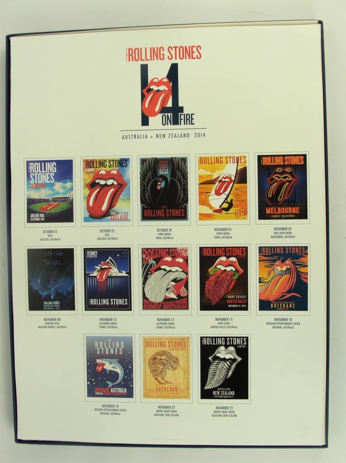 ROLLING STONES '14 on FIRE' BOX SET, of 13 lithographic posters from the 2014 Australia and New