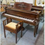 BABY GRAND PIANO, 98cm H x 180cm W x 155cm D, early 20th German mahogany by Leutke Leipzig and a