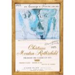 PABLO PICASSO 'Bacchanal Wine Label Poster', Chateau Mouton, Rothschild, 1973, 80cm x 55cm, framed