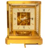 JAGER-LE COULTRE ATMOS CLOCK, Swiss mid- 20th century square face with Roman numerals, serial number