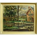 ADRIAN MAURICE DAINTREY (British, 1902-1988) 'Lockkeeper Cottage', oil on canvas, signed lower left,
