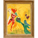 MARC CHAGALL 'The Dance', 1951, original lithograph, printed by Maeght, 35cm x 28cm, in a vintage