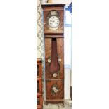 LONGCASE CLOCK, 45cm x 228cm H, French 19th century by 'Stervinov-Daoulas', painted pine with
