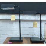 LAUREN RALPH LAUREN HOME DESK LAMPS, a pair, black painted with gilt detail, height adjustable, 60cm