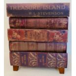 BRITISH LITERATURE CLASSIC FAUX BOOK SIDE CHESTS, a pair, 55x46x32. (2)