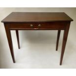 WRITING TABLE, 83cm W x 47cm D x 70cm H, George III mahogany, with full width drawer and tapering