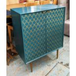 MAISONS DU MONDE CABINET, 70cm x 38cm x 91cm, blue painted finish, gilt detail.