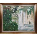 GEORGE KRUGER (20th Century) 'Italian Lakeside View', oil on canvas, signed, 60cm x 75cm, framed.