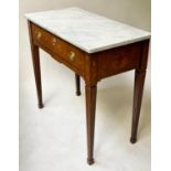 DUTCH SIDE TABLE, 19th century mahogany and satinwood marquetry inlay, adapted with marble top and