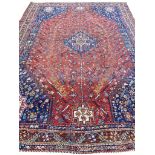 ANTIQUE PERSIAN QASHQAI CARPET, 290cm x 220cm.