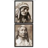 PORTRAITS OF NATIVE AMERICAN GENTLEMAN, a collection of two, framed and glazed prints, 90cm x