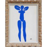 HENRI MATISSE 'Standing Blue Nude', lithograph, 25cm x 19cm, in a vintage French frame.