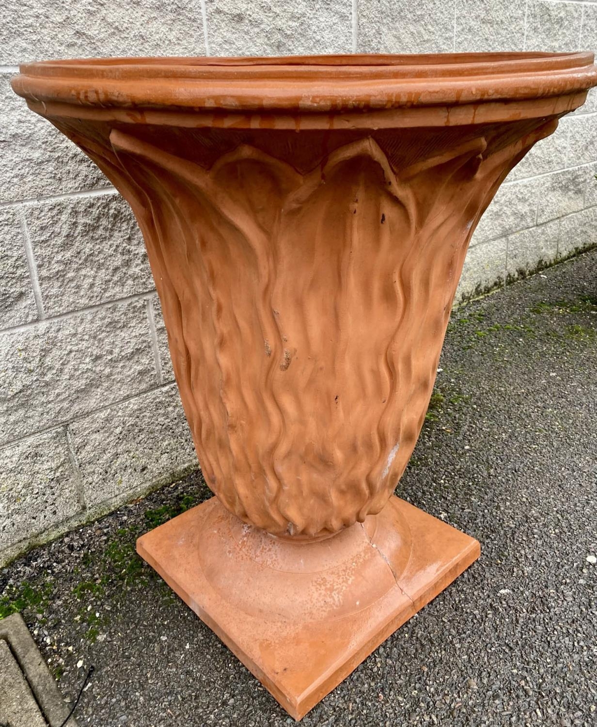 PLANTER ON BASE, 94cm x 80cm diam., contemporary terracotta. - Image 3 of 4