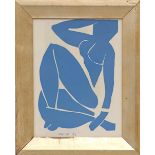 HENRI MATISSE 'Blue Nude', lithograph, signed and dated in the plate, 27cm x 21cm, vintage frame. (
