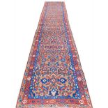 ANTIQUE BAKSHAISH RUNNER, 430cm x 91cm.