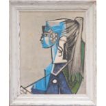 PABLO PICASSO 'Sylvette', offset lithograph, 58cm x 45cm, in a vintage French frame.