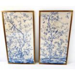 BLUE BLOSSOM AESTHETIC STYLE PRINTS, a pair, 89cm high, 48cm wide. (2)