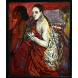 JULIETTA SITNIKOVA (Senegalese/Russian, b.1965) 'Ritual Procession', oil on canvas, signed and