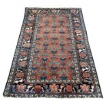 ANTIQUE HERIZ RUG, 195cm x 127cm.