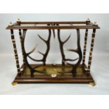 RED DEER ANTLERS STICK STAND, 93cm W x 68cm H x 38cm D with a brass liner.